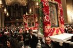 Parishioners of St. Thomas Aquinas and Annunciation BVM parishes in South Philadelphia carry images of Our Lady of Guadalupe and St. Juan Diego into the Cathedral Basilica of SS. Peter and Paul Dec. 11. Parishioners of St. Thomas Aquinas and Annunciation BVM parishes in South Philadelphia carry images of Our Lady of Guadalupe and St. Juan Diego into the Cathedral Basilica of SS. Peter and Paul Dec. 11.