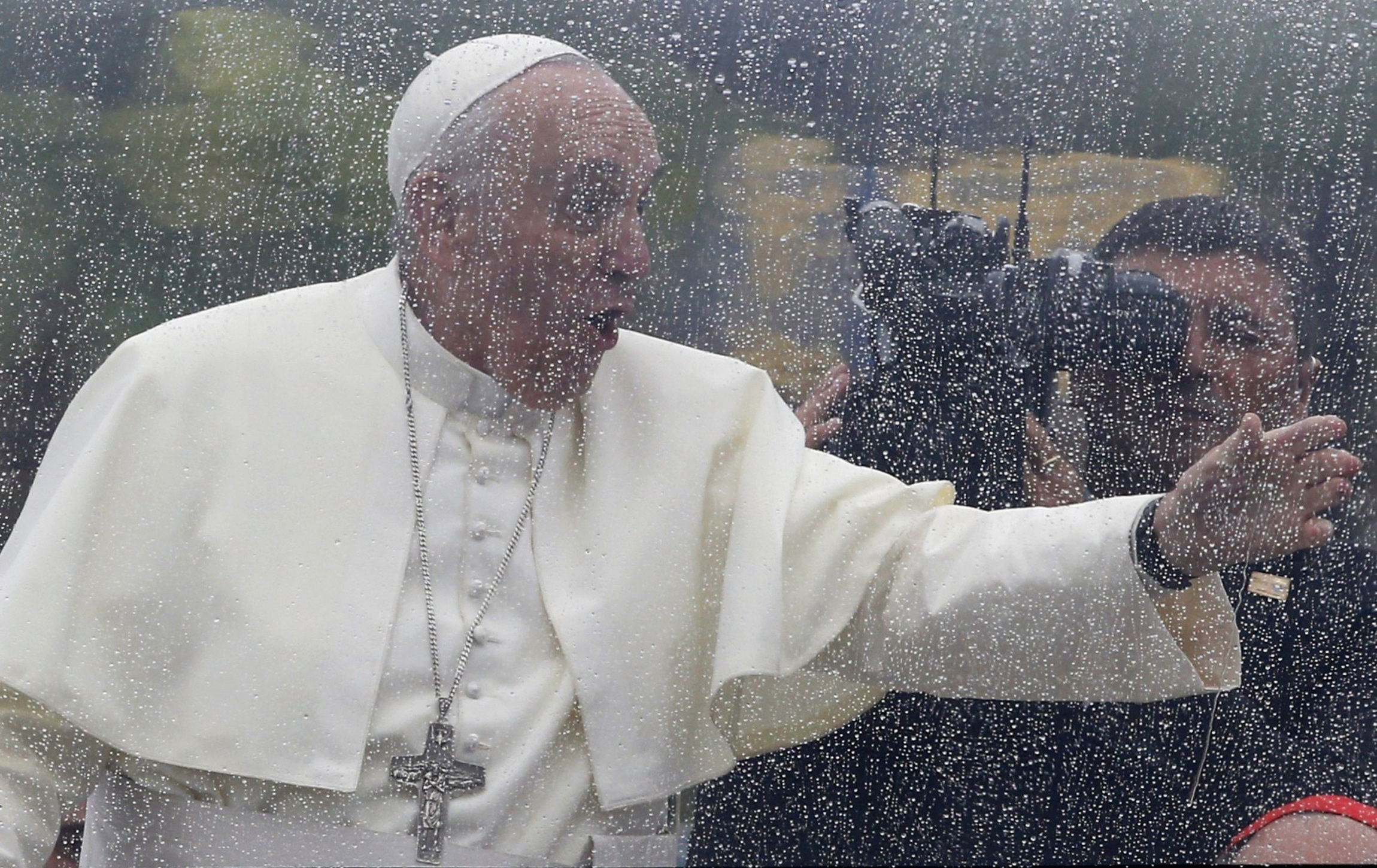 Image result for Pope in the rain