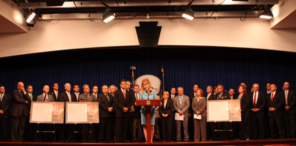 Over 30 state legislators attend a Harrisburg press conference in support of pro-life legislation.