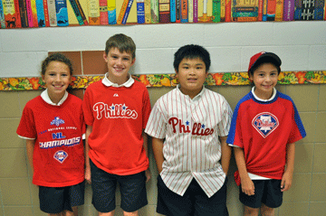 SS Simon & Jude school students don Phillies attire Sept 23