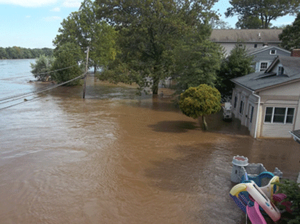 Flooding in St. Ignatius Parish in Yardley, Sept. 2011.