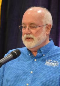 Jesuit Father Greg Boyle, founder of Homeboy Industries, addresses priests and the general public June 29 during the annual assembly of the Association of U.S. Catholic Priests in St. Louis. (CNS photo/courtesy Paul Leingang)