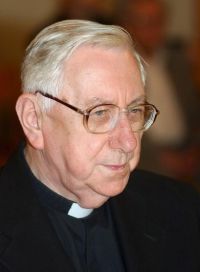 This is a May 30, 2003, file photo of Cardinal Laszlo Paskai of Hungary. (CNS photo/Attila Kovacs, EPA) 