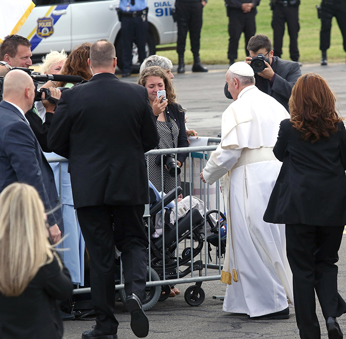 Pope Francis Airport Arrival in Philadelphia. Photo by Kevin Cook.