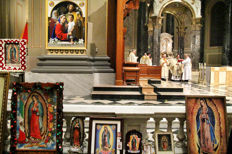 Bishop John McIntyre celebrates Mass honoring Our Lady of Guadalupe. The Hispanic Community of the Archdiocese of Philadelphia gather in anticipation of the feast of Our Lady of Guadalupe (December 12th) to celebrate Las Mañanitas, a traditional serenading of Our Lady on the vigil of her feast day, followed by Mass.