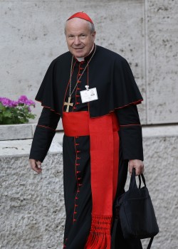 Austrian Cardinal Christoph Schonborn of Vienna arrives for the morning session of the extraordinary Synod of Bishops on the family at the Vatican in this Oct. 16 file photo.(CNS photo/Paul Haring)