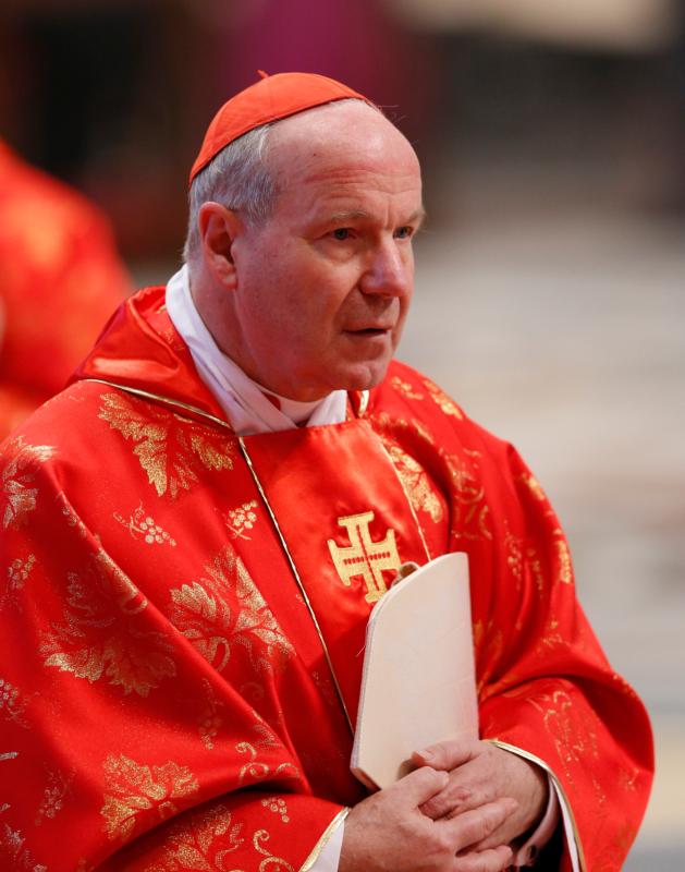 Austrian Cardinal Christoph Schonborn is pictured in a 2013 photo. By sending his son into the world to suffer and die, God used an "excess of mercy" to vanquish human beings' lack of mercy, Cardinal Schonborn said at the opening of the European gathering of the World Apostolic Congress of Mercy March 31 in Rome. (CNS photo/Paul Haring)