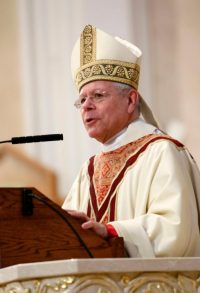 Bishop Peter A. Libasci of Manchester, N.H., is seen delivering his homily during a Divine Mercy Sunday Mass April 3 at St. Agnes Cathedral in Rockville Centre, N.Y. (CNS photo/Gregory A. Shemitz, Long Island Catholic)