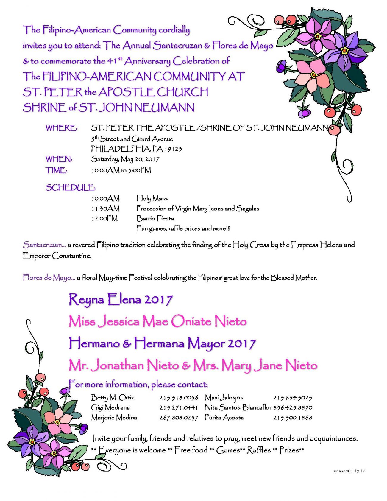 The Annual Santacruzan & Flores de Mayo Catholic Philly