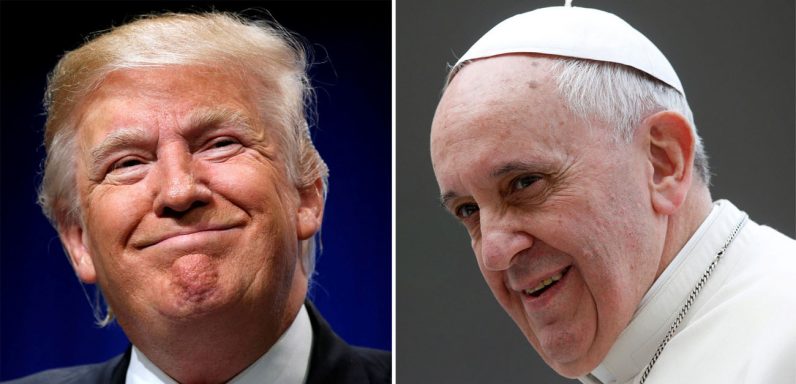 U.S. President Donald Trump and Pope Francis are seen in this composite file photo. The two leaders are scheduled to meet at the Vatican May 24. (CNS photo/Reuters) 