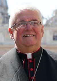 Bishop Douglas Crosby of Hamilton, Ontario, is seen at the Vatican April 25. (CNS photo/Paul Haring) 