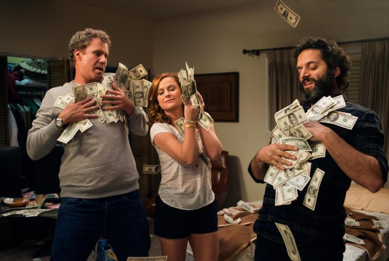 Will Ferrell, Amy Poehler and Jason Mantzoukas star in a scene from the movie "The House." (CNS photo/Warner Bros.)