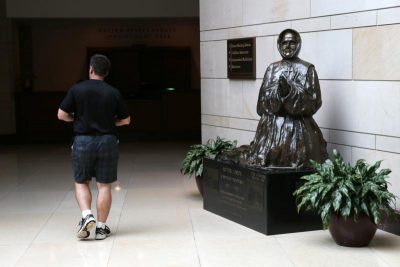 A sculpture of Mother Joseph is seen at the U.S. Capitol in Washington July 6. The Canadian missionary helped start 11 hospitals, seven academic institutions and two orphanages in the Pacific Northwest. (CNS photo/Tyler Orsburn) 