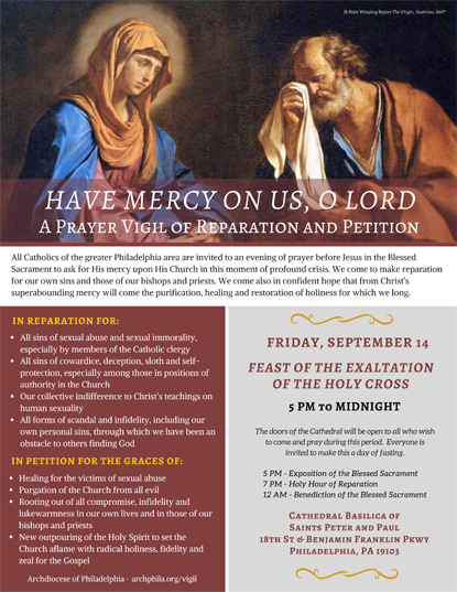 Prayers Of ‘reparation’ For Sex Abuse Set For Sept 14 At Cathedral Catholic Philly