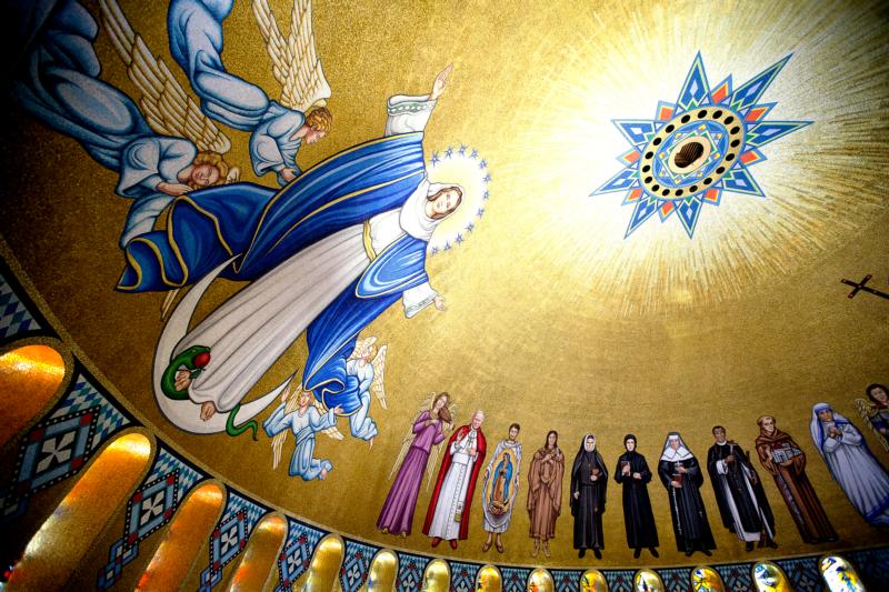 Mosaic tiles depicting the Immaculate Conception and various saints are seen in the Trinity Dome at the Basilica of the National Shrine of the Immaculate Conception in Washington. The feast of the Immaculate Conception is celebrated Dec. 8.