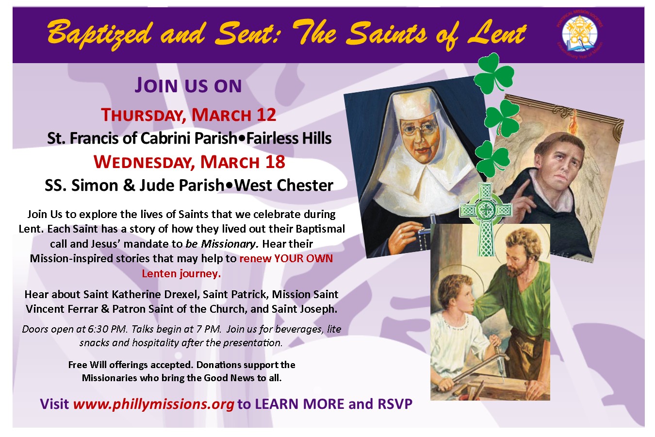 Baptized and Sent The Saints of Lent Catholic Philly