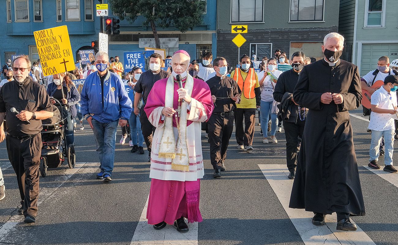 San Francisco archbishop leads hundreds in rosary rally through streets ...