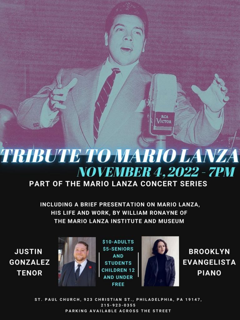 St. Paul Parish in South Phila. to host Mario Lanza Concert Series - Vimarsana News