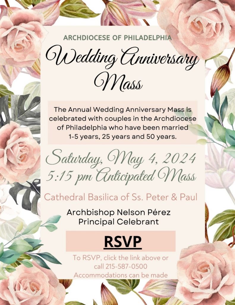 Annual Archdiocesan Wedding Anniversary Mass Set For May 4 – Catholic 